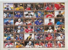 Guyana 1998 - NHL All Stars Hockey - Bronze Border - Sheet of 36 Stamps - MNH