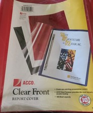 ACCO Clear Front Vinyl Report Cover, Prong Fastener, 100 Sheet Capacity