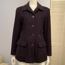 Vintage Field Manor Jacket Modern Classics Black Lined Wool Cashmere Blend Sz 4