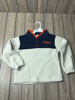 Third Street Toddler Virginia Fleece Pullover 4T Cotton/Polyester Navy & White
