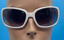 Sunglasses White Framed w/Multi-Colored Stones  Black Zip Case NOS / VTG