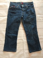 Vintage Tommy Hilfiger Womens Cropped Capri Jeans Size 5 Stretch Logo Blue Denim