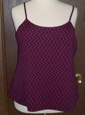 Fashion Bug Tank Top Blouse Size 2X Purple Black Geometric Sleeveless Scoop Neck