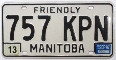 Manitoba Canada 1983 1997 Friendly License Plate 757 KPN