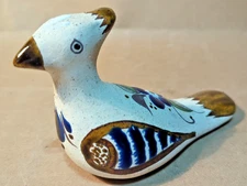 Handmade Tonala Mexico Stoneware Pottery Bird Mexican Folk Art Floral Ceramic