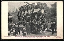 Postcard Exeter, Opening of the Exeter Electric Trams, April 4th, 1905, Tram 