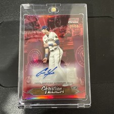 2024 Topps Stadium Club Chrome Auto  Christian Yelich #SCCA-CY Red Refractor /50