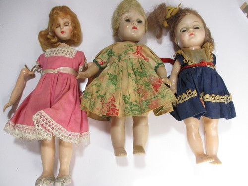 3 Vintage Dolls - 2 Vogue Ginny Dolls 1950s & 1 Tammy Doll 1950s Blonde/Brunette