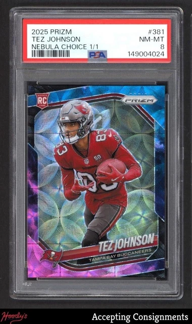 2025 Panini Prizm Choice Nebula #381 Tez Johnson RC ROOKIE 1/1 PSA 8 NM-MT