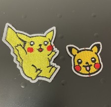 Pokemon Pikachu Patches Sew or Iron On Embroidered Applique Patch Lot of 2