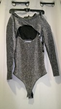 Day G Glitter Women's Long Sleeve Bodysuit Black size S