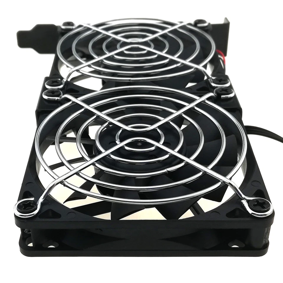 PCIe Cooler Dual 8cm Fan 3500rpm ATX Desktop PC Case GPU Card Cooling 12V Power - Image 4 of 4