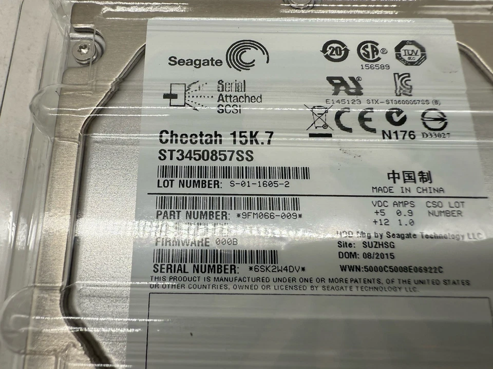 Lot of 2 New Seagate Cheetah 15K.7 ST3450857SS 450GB 15K RPM 3.5” SAS Hard Drive - Image 2 of 4