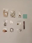Mixed vintage costume jewelry lot earrings necklace bracelet watch ring brooch