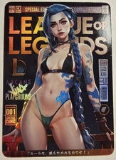 Jinx Arcane League Of Legends Anime Sexy Waifu Comic Card