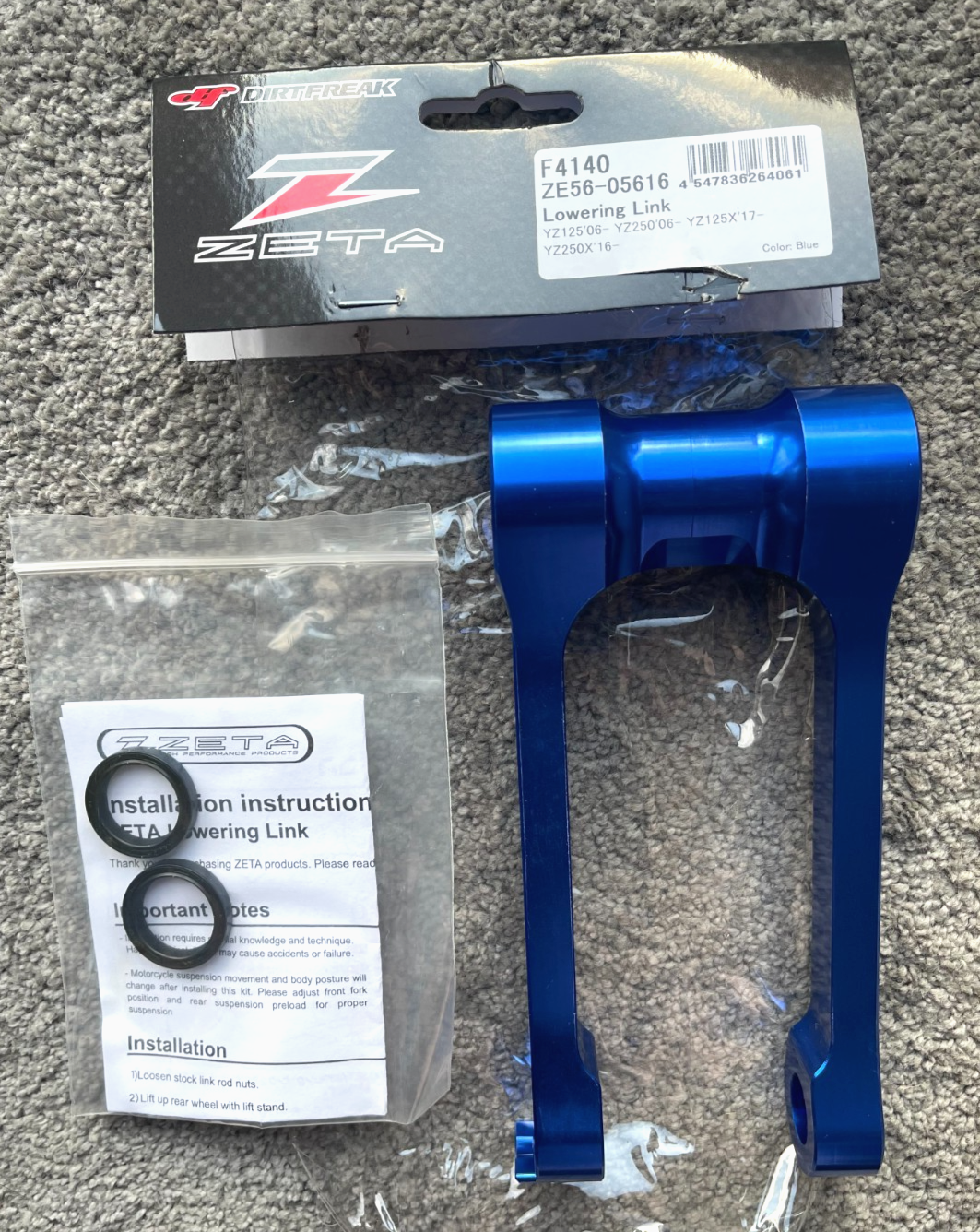 YAMAHA YZ 125 YZ 250 2006-2026 ZETA RSL LINKAGE LOWERING KIT ( -25mm ) - Image 3