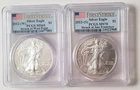 2012 (W) & 2012 (S) $1 AMERICAN SILVER EAGLE NGC MS69/70