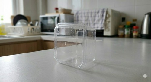 Single Empty Square Plastic Cake Box Clear Bakery Container Gag Gift Prank Prop