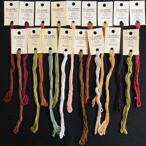 17xNeedlepoint/Embroidery THREAD CLASSIC  COLORWORKS Hand dyed 6 ply Floss-WA276