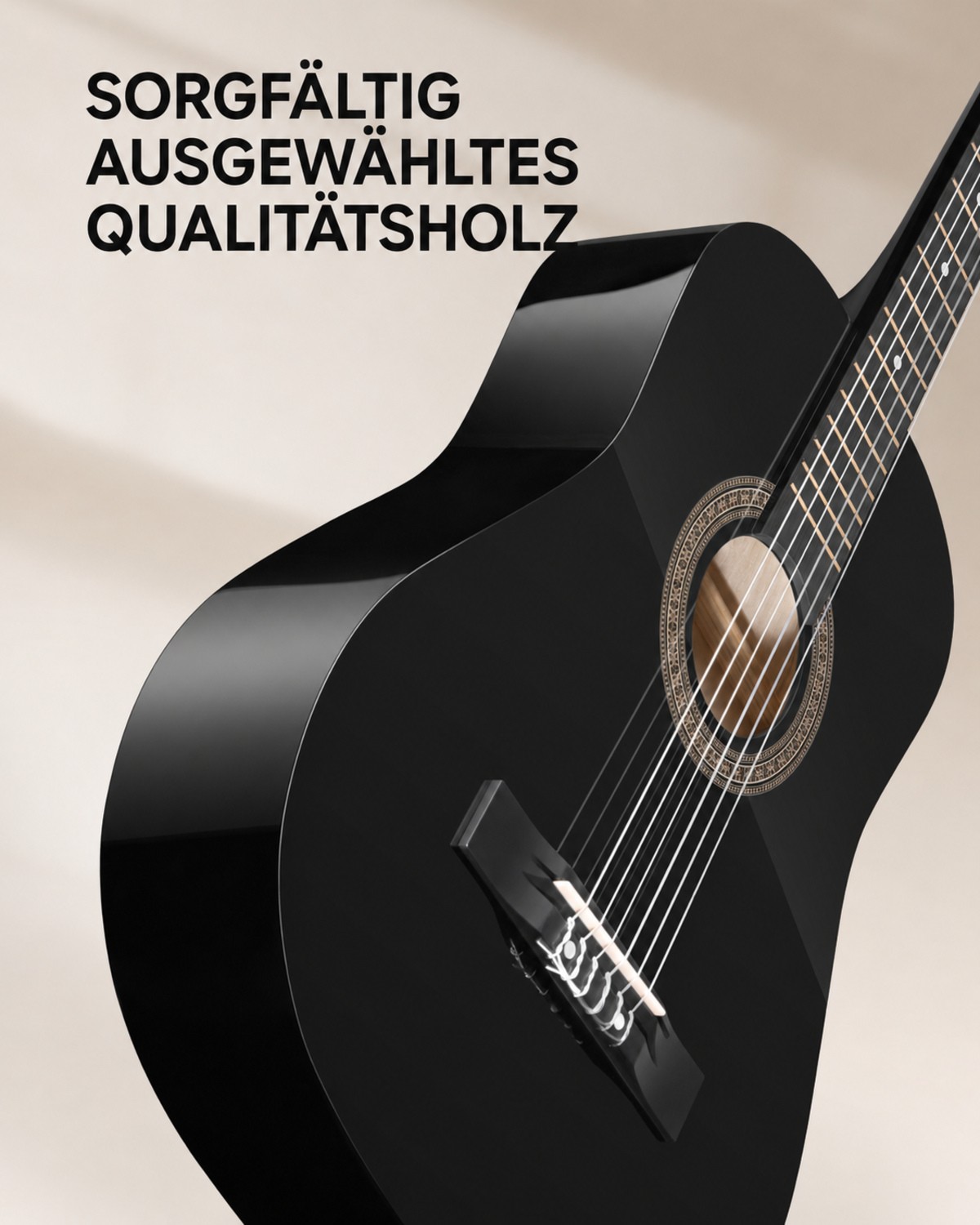 Moukey Chitarra Acustica 38 Pollici Dreadnought con Gigbag, Accordatore, Capotasto, Cinghia foto 4
