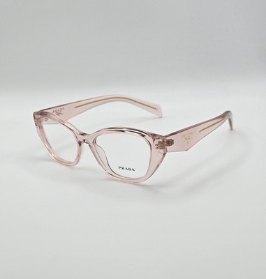 PRADA PR 21ZV 19Q-1O1 Transparent Peach 53 mm Demo Lens Women's Eyeglasses