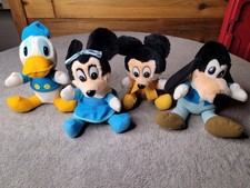Vtg Mickey's Christmas Carol Plush Lot of 4 Disney Goofy Donald Duck Minnie 8"
