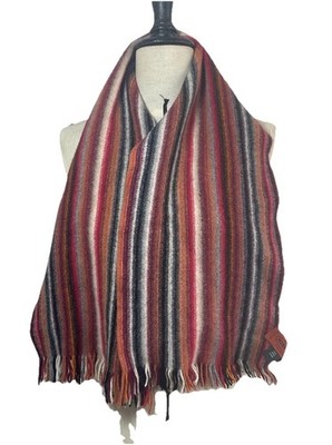 MISSONI Unisex Wool Scarf Multicoloured W A Striped Pattern 55 /11  M.i.Italy EC