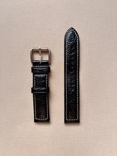 Fossil watch strap black genuine leather quick release replacement DES1010