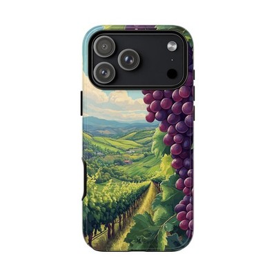 For iPhone/Galaxy/Pixel | Phone Ink Case - Purple Grapes Wine Field Vineyard