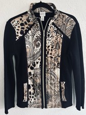 Chico's Zenergy Black Zipped Sweater Jacket. Size 1