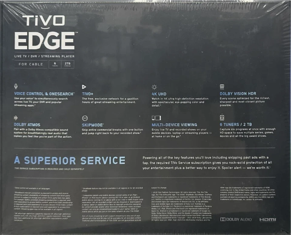 TiVo - EDGE For Cable 2TB DVR & Streaming Player - Black - Image 2 of 4