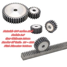 Mod 2.5 Spur Gear & Gear Racks 10 - 120 Tooth 45# Carbon Steel Transmission Gear