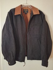 Men's Woolrich Med. Insulated Barn Coat/Jacket Wool/Nylon Charcoal Heather Gray