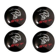 4x 63mm Für Dodge SRT Emblem Nabenkappen Radnabenabdeckung Nabendeckel Schwarz
