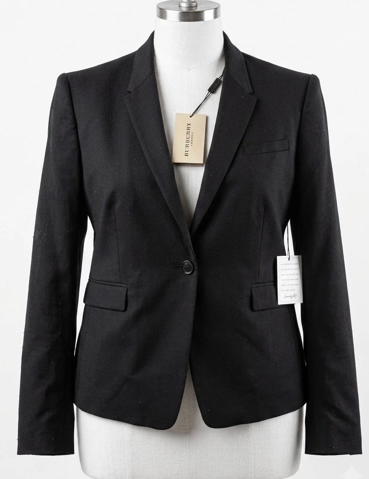 Burberry London Mujer Chaqueta Negra Abrigo Blazer Talla US 20 Etiqueta