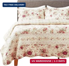 Greenland Home Antique Rose Full/Queen Quilt Set, Ecru