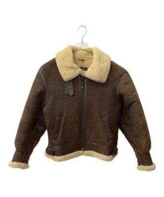 B-3 Jacket RAF US Navy Mens Bomber Flying Aviator Irvin Real Shearling Leather