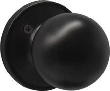 1 Pack Stainless Steel round Black Dummy Door Knob Handle Interior Non-Functioni