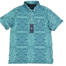 William Murray Aqua Blue Celtic Knot Golf Polo Shirt Mens Medium  NWT
