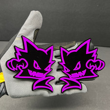 2x Car Fender Hell Kitty 3d Car Emblem Badge Purpleblack Hunter Aggressive