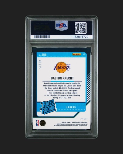 2024 Donruss Optic Rated Rookie - Dalton Knecht #256 Red Glitter /75 (RC) - Picture 2 of 3
