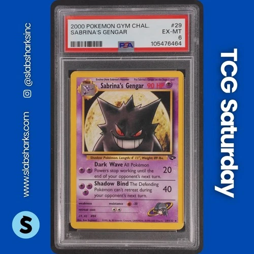 2000 POKEMON GYM CHALLENGE #29/132 SABRINA'S GENGAR NON HOLO PSA 6