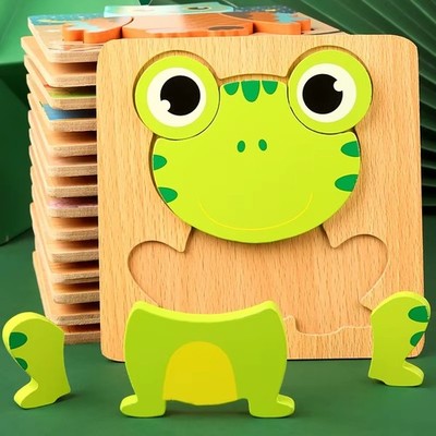3D Wooden Puzzle Toy   Cartoon Animals & Vehicles Educational Game for Kids