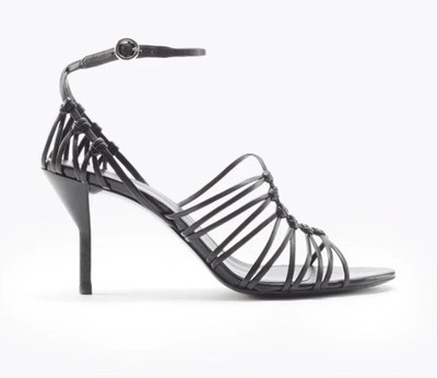 3.1 Phillip Lim Lily 75MM Black Strappy Leather Sandals / Women's EU 39 - US 9