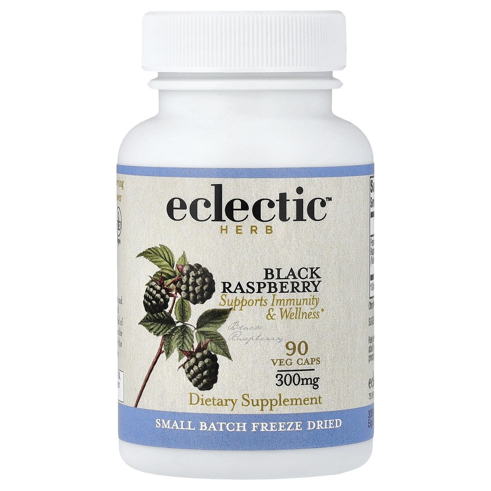 Eclectic Institute Black Raspberry 300 mg 90 Veggie Caps Dairy-Free, Grain-Free,