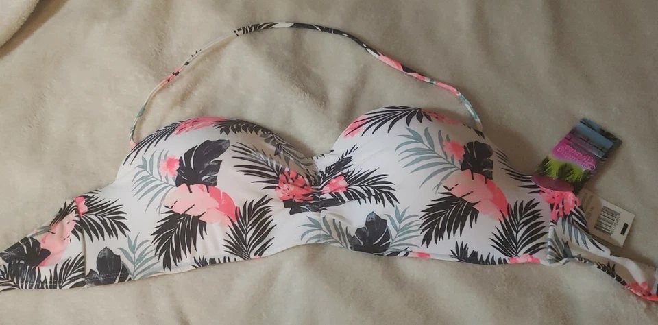 Top Bikini Traje De Baño 2XL Estampado Tropical Push-Up, Nuevo Con Etiquetas Foto 2 de 4