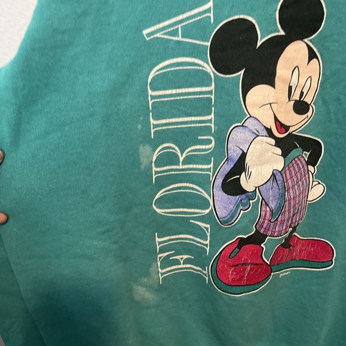 Vintage Velva Sheen Made In USA Sweatshirt Florida Mickey Mouse Sz Large Adult - Picture 5 of 9