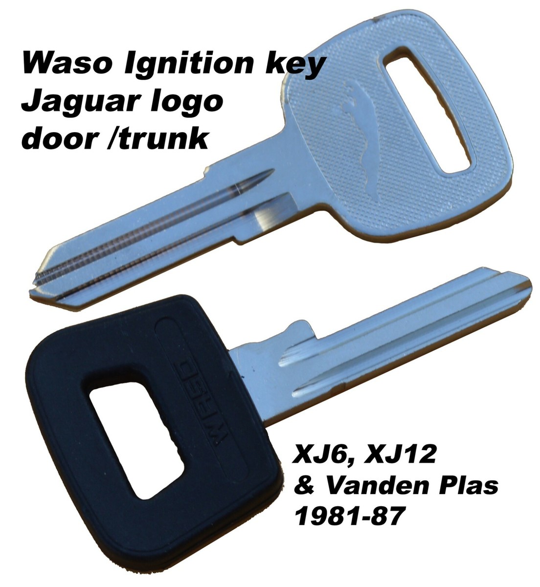 Jaguar key blank set 1981-87 XJ6, XJ12, Vanden Plas ignition, door