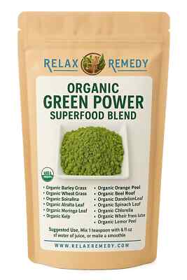 Green Power Superfood Blend - 100 Pure Non-GMO Nutrient-Dense Greens