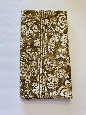 Vtg Retro Gold Abstract ESD COPR Print Pre-shrunk Upholstery Fabric 1- 1/3 Yds